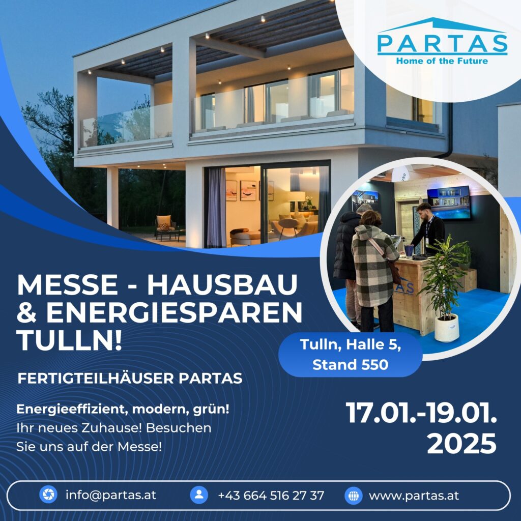 Partas lädt Sie herzlich zur Messe HausBau & EnergieSparen Tulln ein